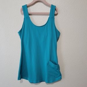 Kavu Teal Tank Top With Adjustable Straps And Pocket Size XS